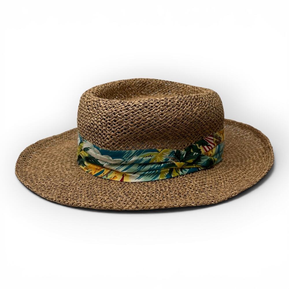 Dorfman Pacific Co. DPC Gambler Straw Hat Tropical Band Size L/XL Golf Beach